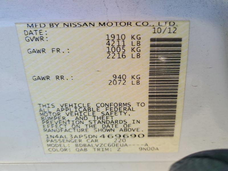 78355095 :رقم المزاد ، 1N4AL3AP5DN469690 vin ، 2013 Nissan Altima مزاد بيع