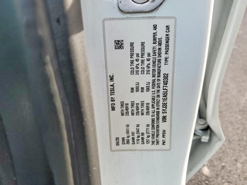 Продаж на аукціоні авто 2020 Tesla Model 3, vin: 5YJ3E1EA5LF740302, номер лоту: 77164015