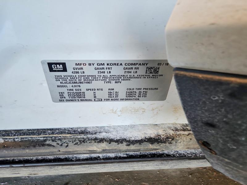 Продаж на аукціоні авто 2018 Buick Encore, vin: KL4CJCSB6JB674907, номер лоту: 78113345