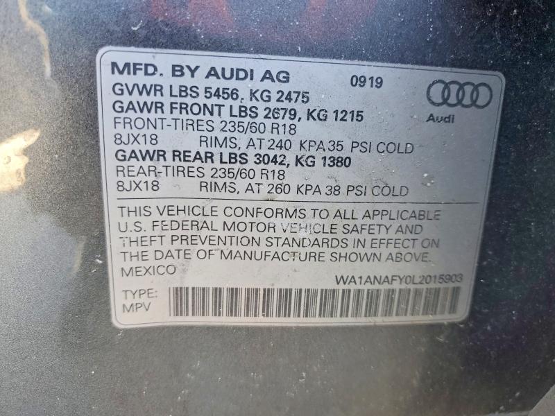 Продажа на аукционе авто 2020 Audi Q5, vin: WA1ANAFY0L2015903, номер лота: 76557745