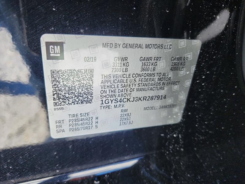 Продажа на аукционе авто 2019 Cadillac Escalade E, vin: 1GYS4CKJ3KR287914, номер лота: 74784575