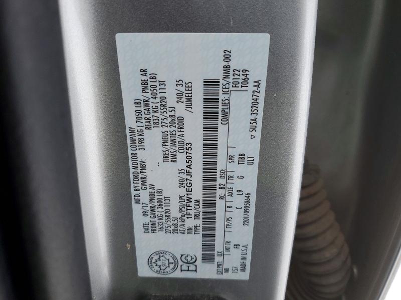Aukcja sprzedaży 2018 Ford F150, vin: 1FTFW1EG7JFA50753, numer aukcji: 77486985
