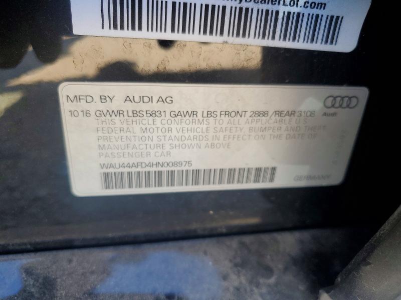 76026155 :رقم المزاد ، WAU44AFD4HN008975 vin ، 2017 Audi A8 مزاد بيع