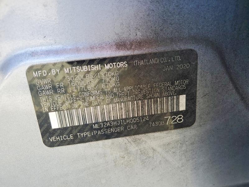 Aukcja sprzedaży 2020 Mitsubishi Mirage, vin: ML32A3HJ1LH005124, numer aukcji: 77077895