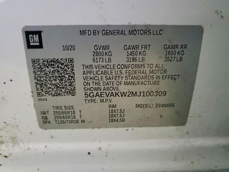 Продажа на аукционе авто 2021 Buick Enclave, vin: 5GAEVAKW2MJ100309, номер лота: 76175615