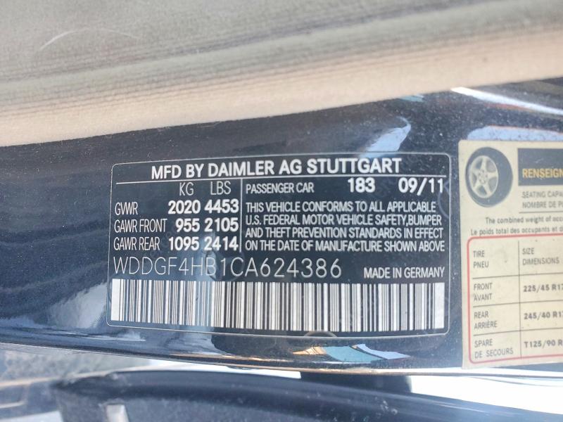 Aukcja sprzedaży 2012 Mercedes-benz C, vin: WDDGF4HB1CA624386, numer aukcji: 78876105