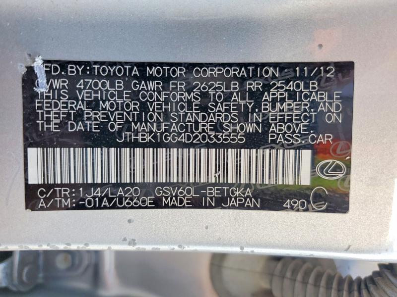 Продажа на аукционе авто 2013 Lexus Es 350, vin: JTHBK1GG4D2033555, номер лота: 79114285
