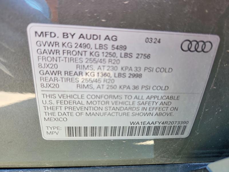 Aukcja sprzedaży 2024 Audi Q5, vin: WA1EAAFY4R2073390, numer aukcji: 77588515