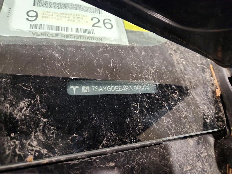 2024 Tesla Model Y მანქანა იყიდება აუქციონზე, vin: 7SAYGDEE4RA216569, აუქციონის ნომერი: 78715635