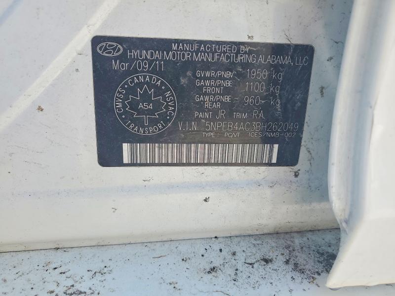 76348935 :رقم المزاد ، 5NPEB4AC3BH262049 vin ، 2011 Hyundai Sonata مزاد بيع