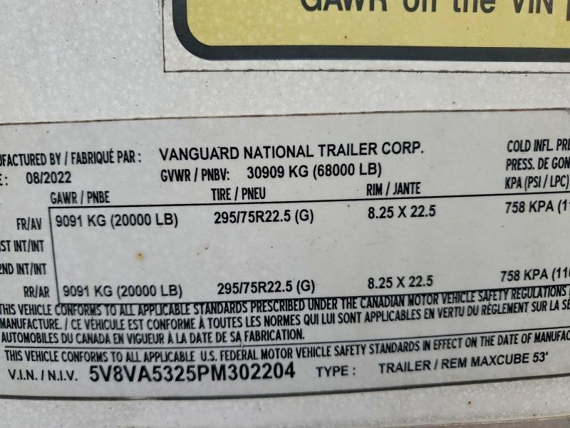 Продаж на аукціоні авто 2023 Vanguard Trailer 53'trailer, vin: 5V8VA5325PM302204, номер лоту: 78239595