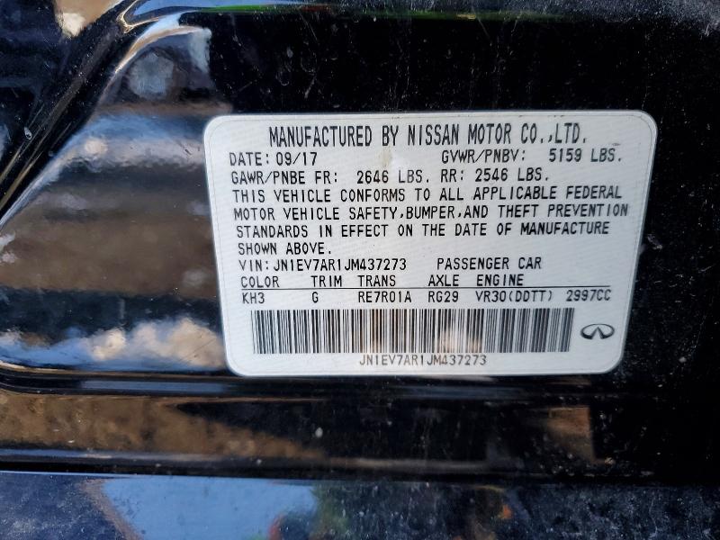 Aukcja sprzedaży 2018 Infiniti Q50 Luxe, vin: JN1EV7AR1JM437273, numer aukcji: 75414975