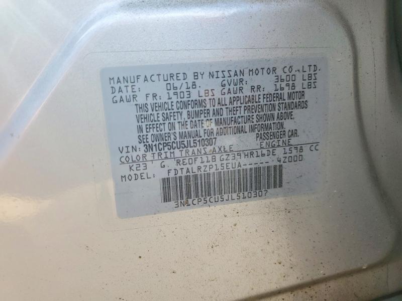 Auction sale of the 2018 Nissan Kicks, vin: 3N1CP5CU5JL510307, lot number: 77939115