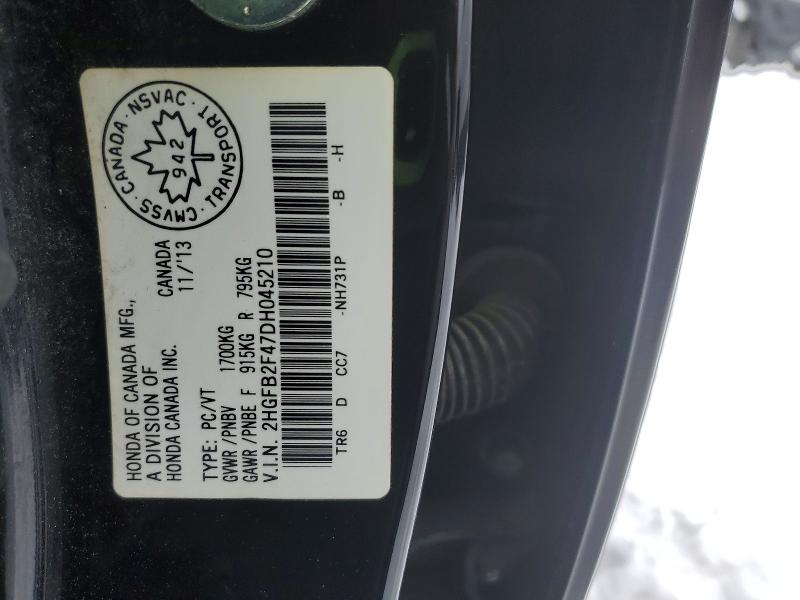 77608475 :رقم المزاد ، 2HGFB2F47DH045210 vin ، 2013 Honda Civic مزاد بيع