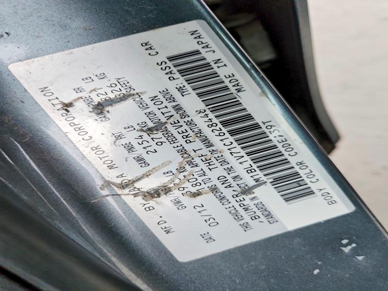 Продажа на аукционе авто 2012 Mazda 3, vin: JM1BL1V71C1628448, номер лота: 74856555