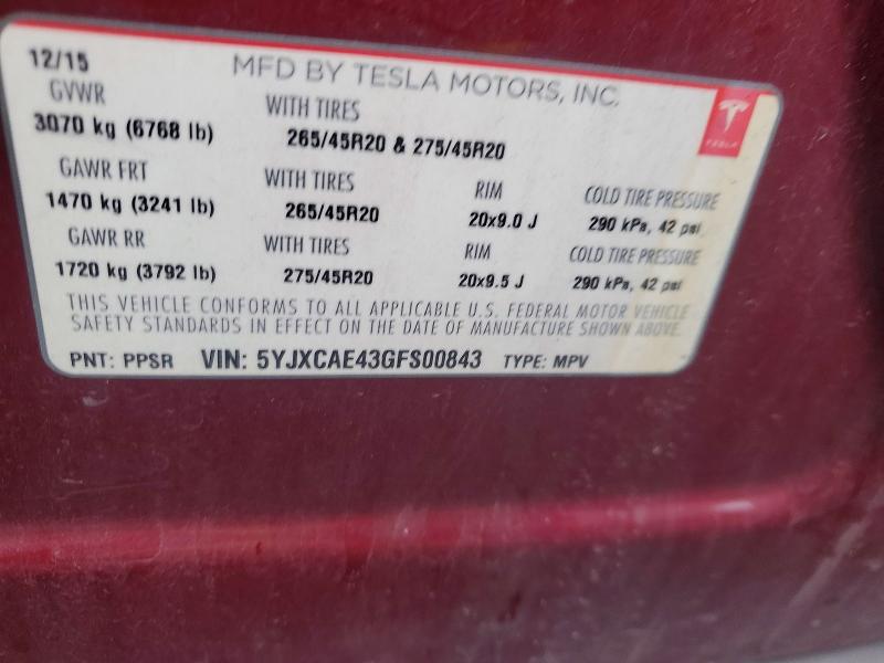 Aukcja sprzedaży 2016 Tesla Model X, vin: 5YJXCAE43GFS00843, numer aukcji: 77339585