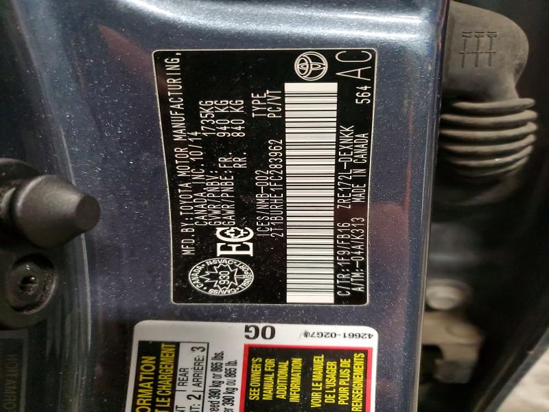 2015 Toyota Corolla მანქანა იყიდება აუქციონზე, vin: 2T1BURHE1FC283962, აუქციონის ნომერი: 76192765
