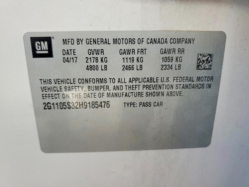 Aukcja sprzedaży 2017 Chevrolet Impala, vin: 2G1105S32H9185476, numer aukcji: 77245495