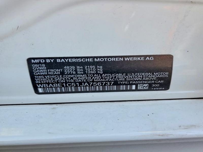 Продаж на аукціоні авто 2018 Bmw Motorrad 330e, vin: WBA8E1C51JA756737, номер лоту: 75932455