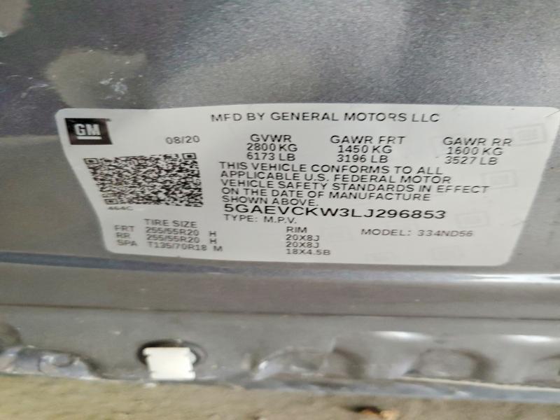 Aukcja sprzedaży 2020 Buick Enclave, vin: 5GAEVCKW3LJ296853, numer aukcji: 76599625