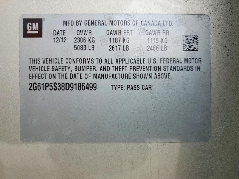 2013 Cadillac Xts მანქანა იყიდება აუქციონზე, vin: 2G61P5S38D9186499, აუქციონის ნომერი: 77174345