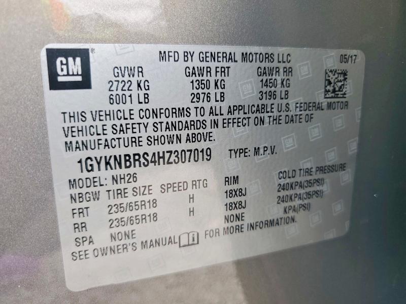 Aukcja sprzedaży 2017 Cadillac Xt5, vin: 1GYKNBRS4HZ307019, numer aukcji: 76442485