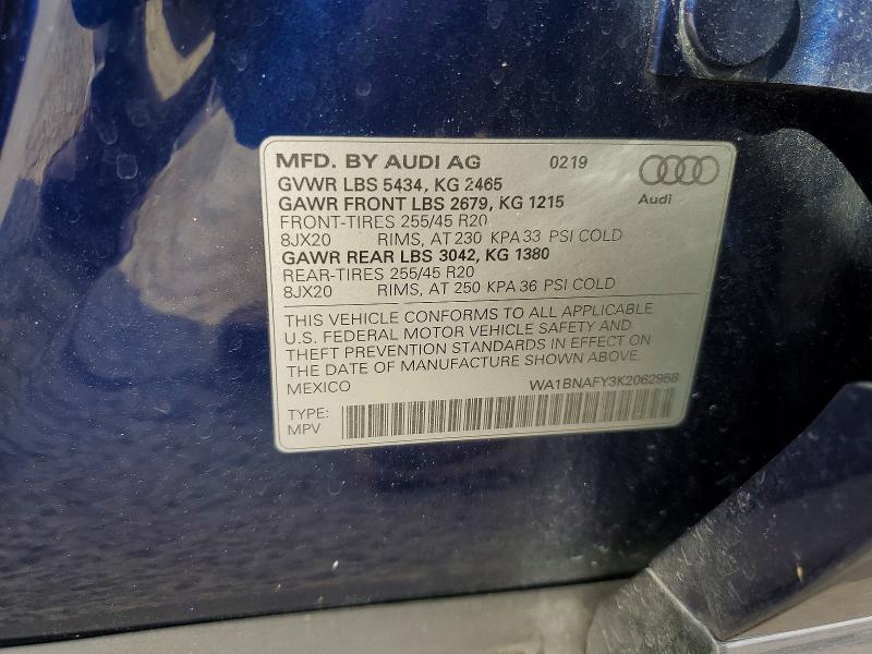 Продажа на аукционе авто 2019 Audi Q5, vin: WA1BNAFY3K2062958, номер лота: 77935745