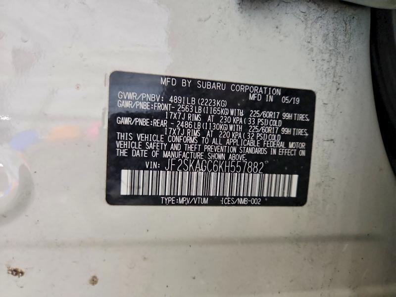 Aukcja sprzedaży 2019 Subaru Forester, vin: JF2SKAGC6KH557882, numer aukcji: 78911705
