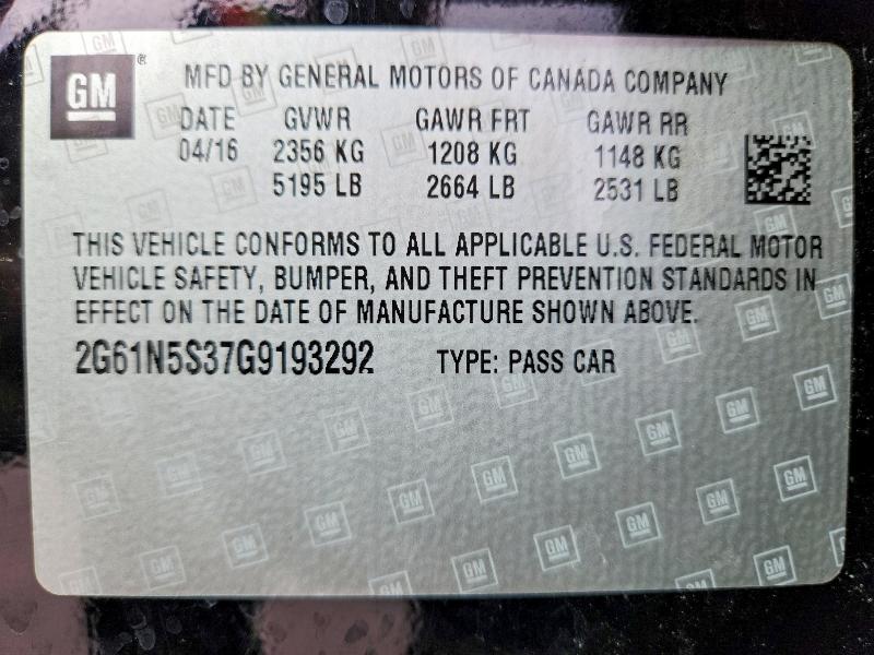 2016 Cadillac Xts მანქანა იყიდება აუქციონზე, vin: 2G61N5S37G9193292, აუქციონის ნომერი: 77896525
