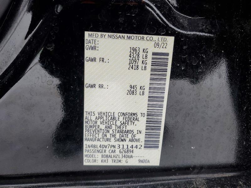 Продажа на аукционе авто 2023 Nissan Altima, vin: 1N4BL4DV7PN311442, номер лота: 76972265
