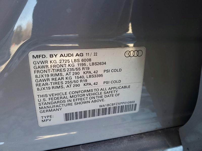 Продажа на аукционе авто 2023 Audi Q4 E-tron, vin: WA1BCBFZXPP010869, номер лота: 77097885