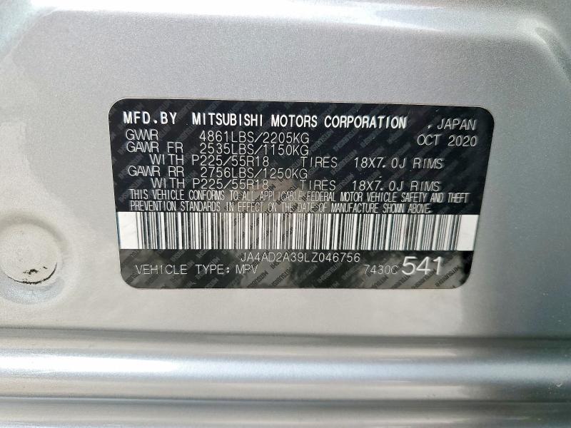 Aukcja sprzedaży 2020 Mitsubishi Outlander, vin: JA4AD2A39LZ046756, numer aukcji: 77792365