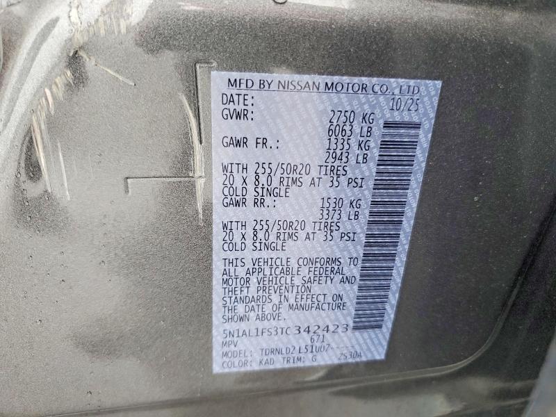 Aukcja sprzedaży 2026 Infiniti Qx60, vin: 5N1AL1FS3TC342423, numer aukcji: 76485285