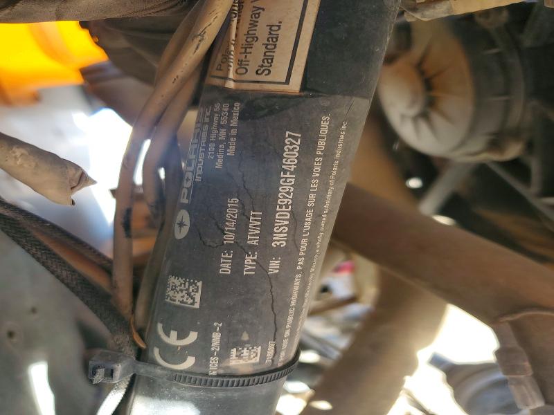 78973445 :رقم المزاد ، 3NSVDE929GF460327 vin ، 2016 Polaris Rzr مزاد بيع