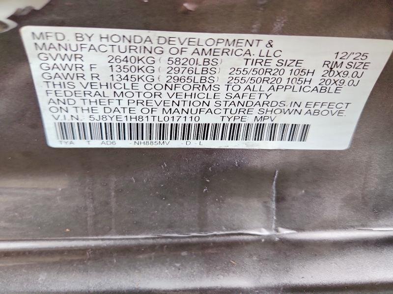 Продаж на аукціоні авто 2026 Acura Mdx, vin: 5J8YE1H81TL017110, номер лоту: 76831335