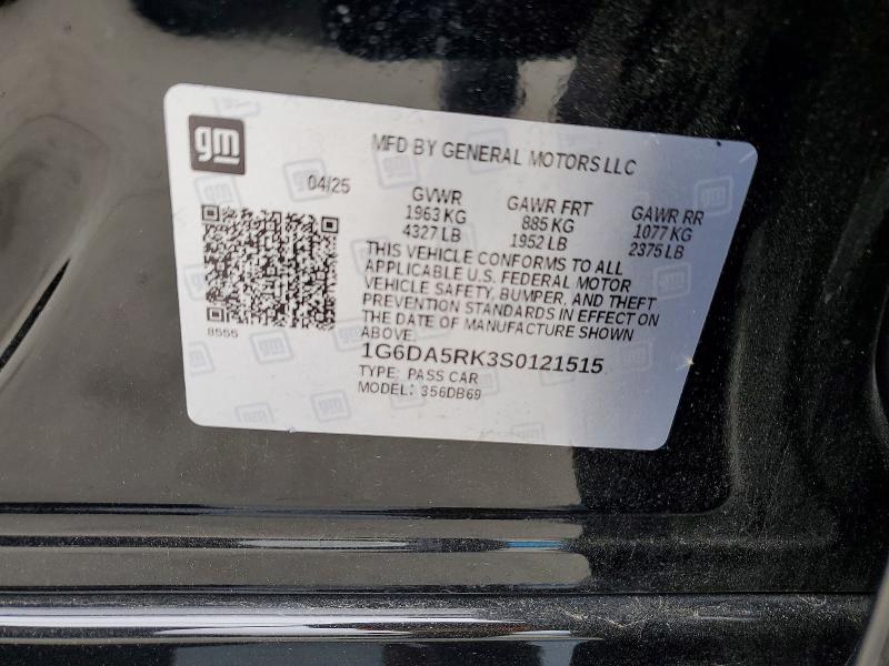 Продаж на аукціоні авто 2025 Cadillac Ct4, vin: 1G6DA5RK3S0121515, номер лоту: 76561635