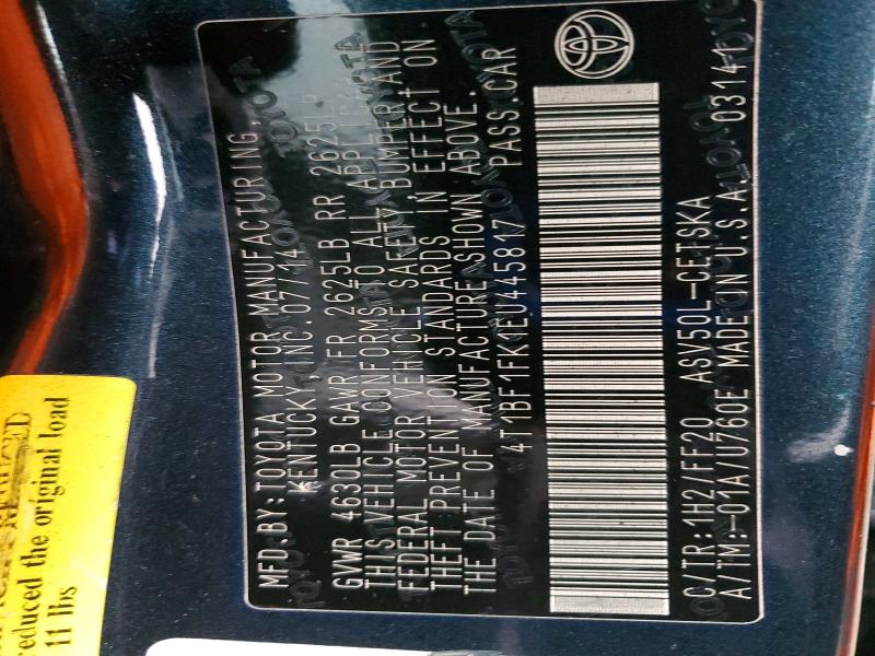 2014 Toyota Camry მანქანა იყიდება აუქციონზე, vin: 4T1BF1FK1EU445817, აუქციონის ნომერი: 77707965