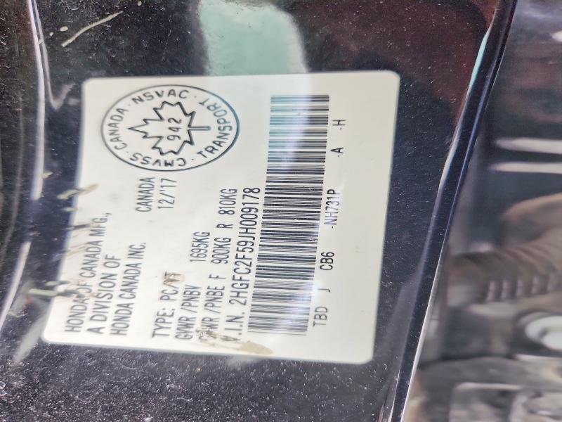 2018 Honda Civic მანქანა იყიდება აუქციონზე, vin: 2HGFC2F59JH009178, აუქციონის ნომერი: 79375675