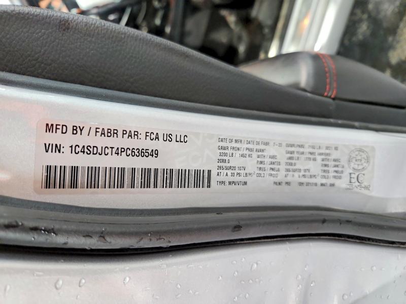 2023 Dodge Durango მანქანა იყიდება აუქციონზე, vin: 1C4SDJCT4PC636549, აუქციონის ნომერი: 79082775
