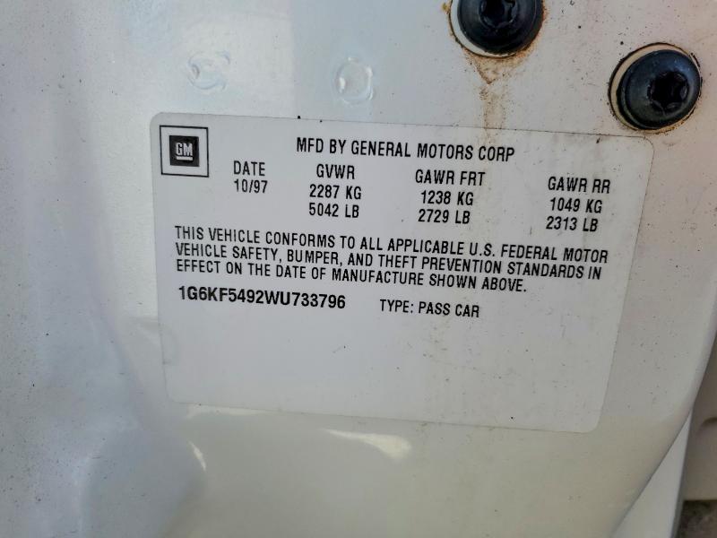 Продажа на аукционе авто 1998 Cadillac Deville, vin: 1G6KF5492WU733796, номер лота: 79002925