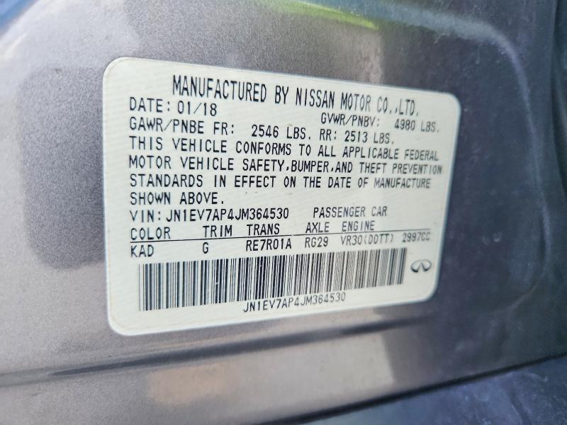 Продаж на аукціоні авто 2018 Infiniti Q50 Luxe, vin: JN1EV7AP4JM364530, номер лоту: 78292175