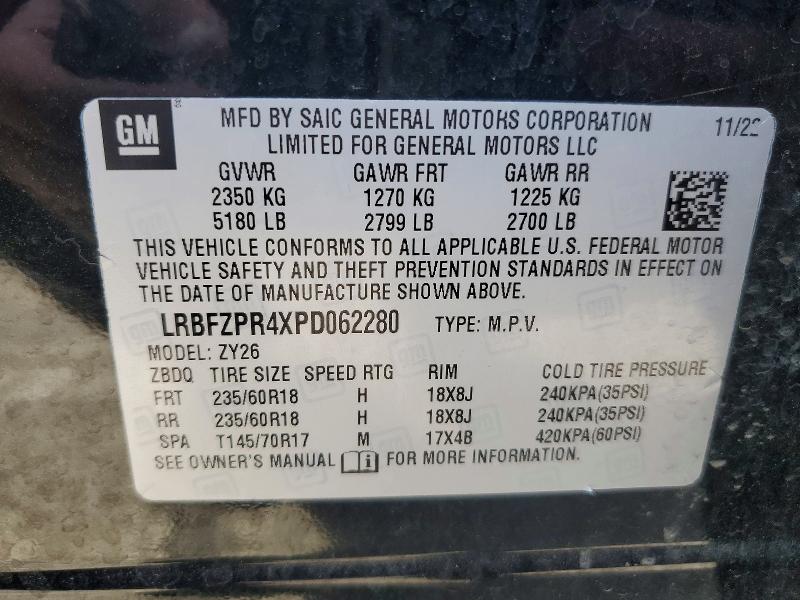 2023 Buick Envision მანქანა იყიდება აუქციონზე, vin: LRBFZPR4XPD062280, აუქციონის ნომერი: 76140665