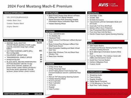 Продажа на аукционе авто 2024 Ford Mustang Mach-e, vin: 3FMTK3SU0RMA04628, номер лота: 77188815