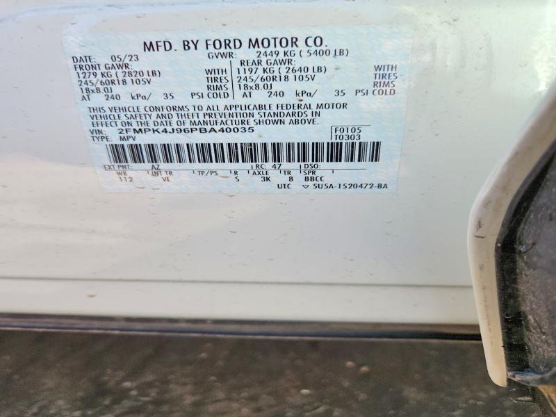 2023 Ford Edge მანქანა იყიდება აუქციონზე, vin: 2FMPK4J96PBA40035, აუქციონის ნომერი: 78724765