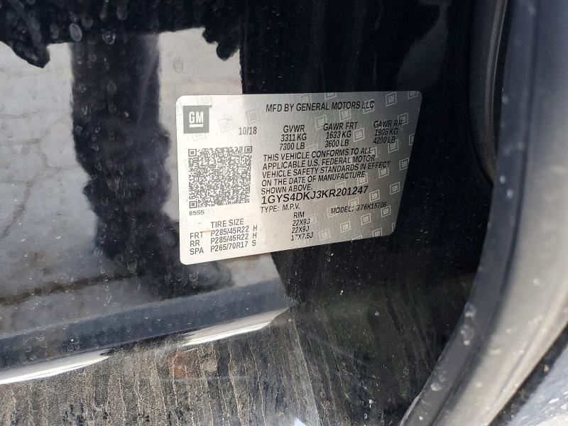 Продаж на аукціоні авто 2019 Cadillac Escalade, vin: 1GYS4DKJ3KR201247, номер лоту: 78059555