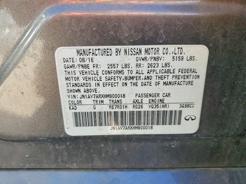 Продаж на аукціоні авто 2017 Infiniti Q50, vin: JN1AV7ARXHM900018, номер лоту: 77776905