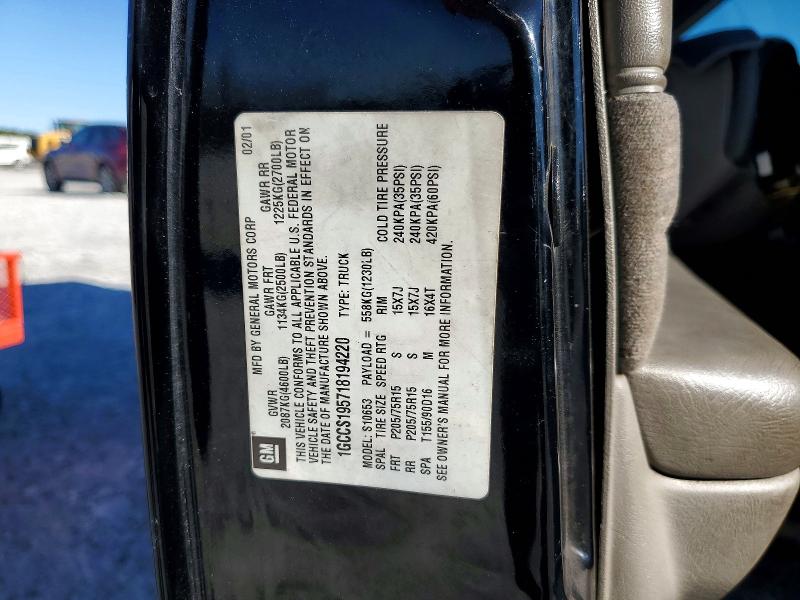 76518425 :رقم المزاد ، 1GCCS195718194220 vin ، 2001 Chevrolet S Truck مزاد بيع