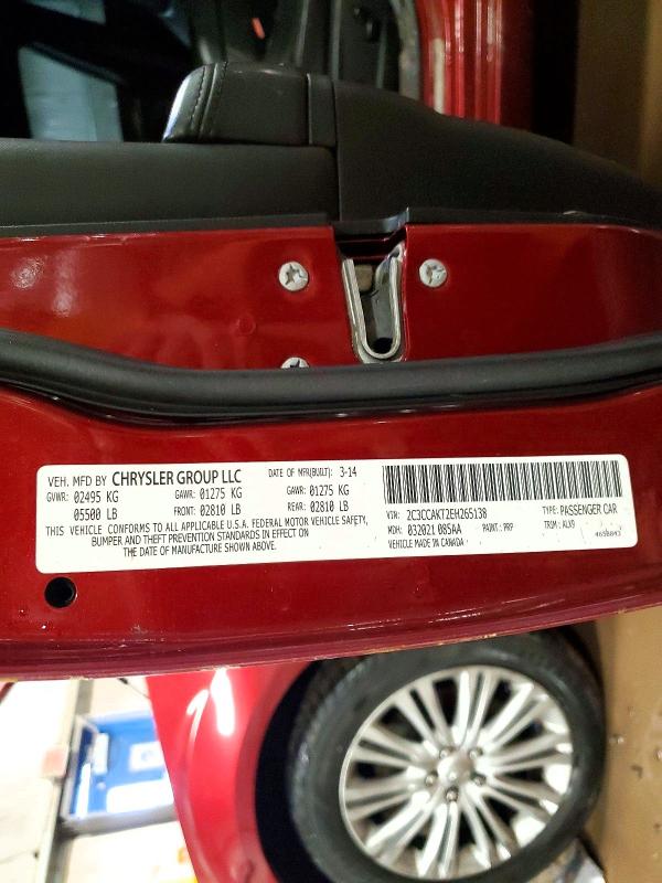 Продажа на аукционе авто 2014 Chrysler 300c, vin: 2C3CCAKT2EH265138, номер лота: 78121815