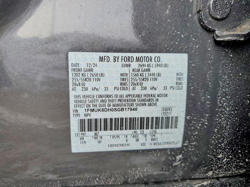 2025 Ford Explorer მანქანა იყიდება აუქციონზე, vin: 1FMUK8DH0SGB17948, აუქციონის ნომერი: 75469655