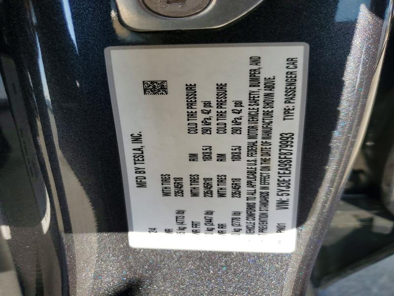 74407565 :رقم المزاد ، 5YJ3E1EA9SF879993 vin ، 2025 Tesla Model 3 مزاد بيع